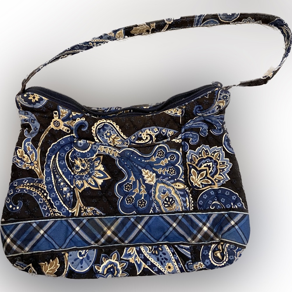 Vera Bradley Quilted Blue and Tan Paisley 10x7